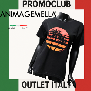 Тениска Anima Gemella, черна, 100% памук, размер S, Италия